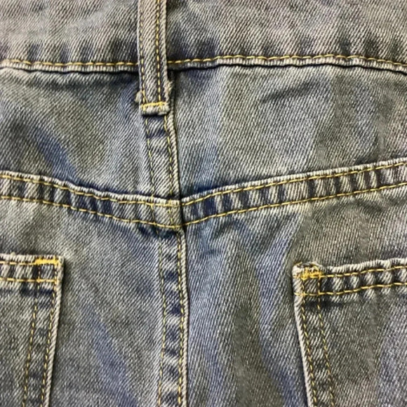 SOLD OUT***********Rhinestone & Rivet Decor Denim Shorts ((Color:Blue)(PREOWNED) - Picture 6 of 7